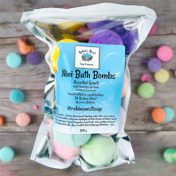 10 pack of min bath bombs.  Great for little ones